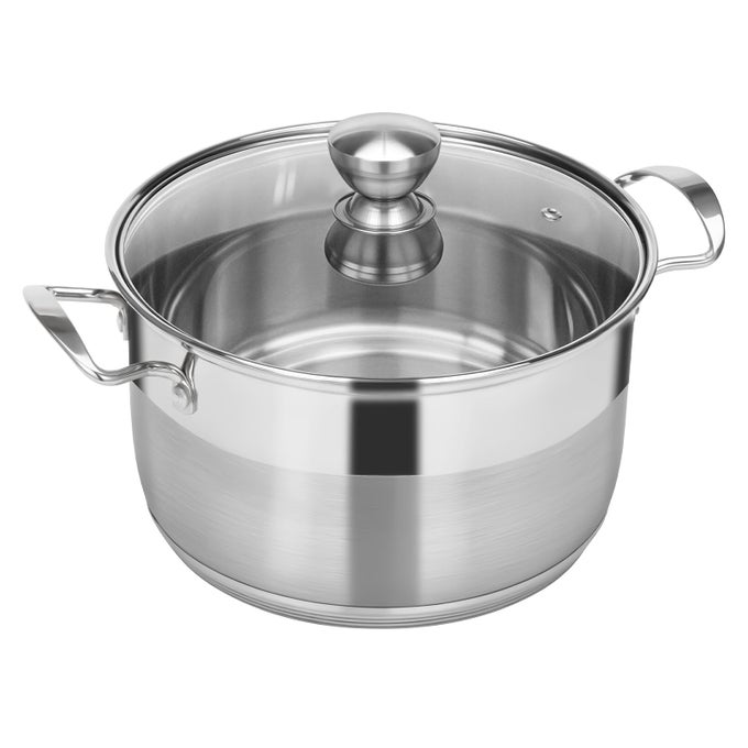 STAINLESS STEEL STOCK POT 12 QUART LARGE COOKING POT WITH LID FOR PASTA SOUP SPAGHETTI NONSTICK THICK BASE DEEP STOCKPOT KITCHEN COOKWARE FOR STEW SIMMER BOILING CANNING