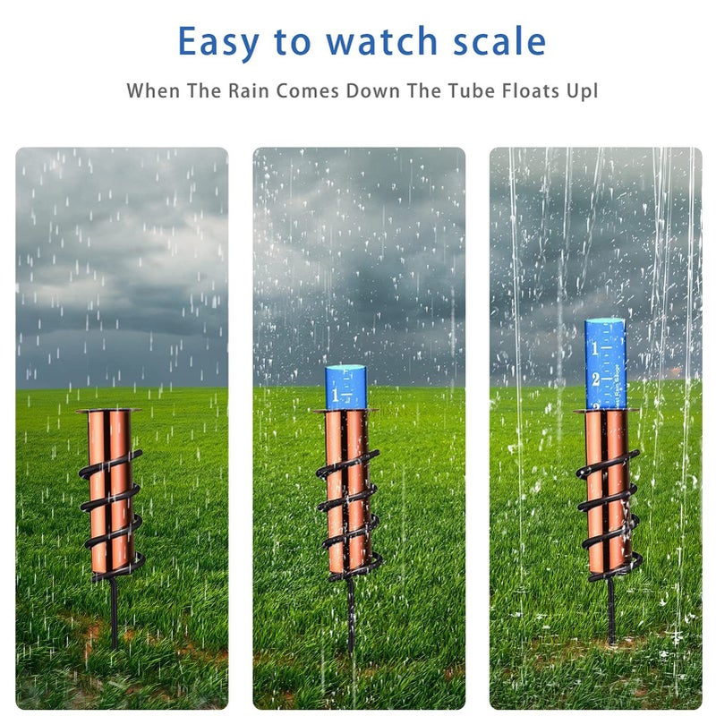 Removeable Garden Rain Gauge Lawn Upright Brass Tube Counting Cylinder Screw Anti-Shedding Rain Gauge - Image 5