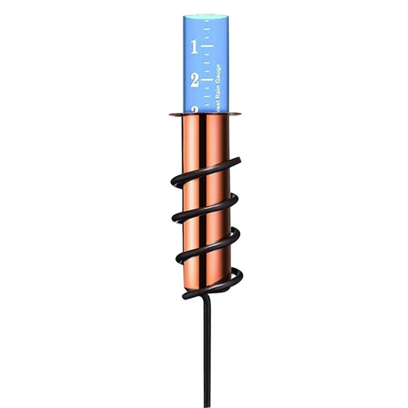 Removeable Garden Rain Gauge Lawn Upright Brass Tube Counting Cylinder Screw Anti-Shedding Rain Gauge - Image 1