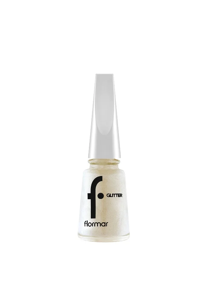 flormar Glitter Nail Enamel New - 12 White Pearl
