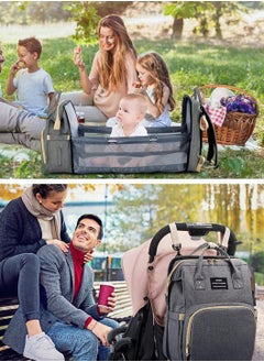 Baby Diaper Bag Backpack with Changing Station, Waterproof Mommy Bag with Portable Change Mat & USB Charge Port, Large Capacity Travel Mother Backpack with Stroller Straps for Newborn Mother Father, Grey - pzsku/ZD35649BC181AD28B6D98Z/45/_/1713171860/a24e4593-7544-4a37-b043-af0b57f77171