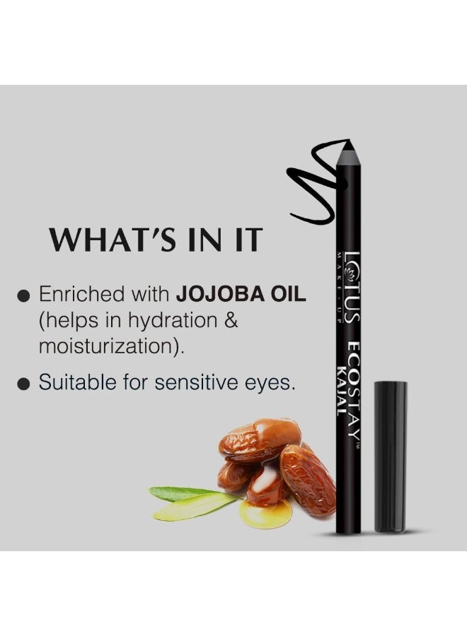 لوتس قلم كحل إيكوستاي من لوتس ميك-أب | مقاوم للماء | مقاوم للتلطخ | يدوم طويلًا | 1.2 غرام (أسود، عبوة من قطعة واحدة) - Image 2