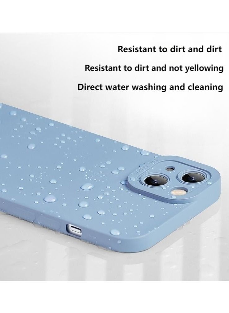 Bobo iPhone 13 Pro Max Case Silicone Cover Liquid Gel Soft Ultra Slim Shockproof Back Cover Full Body Protection 6.7 inch Blue - Image 2