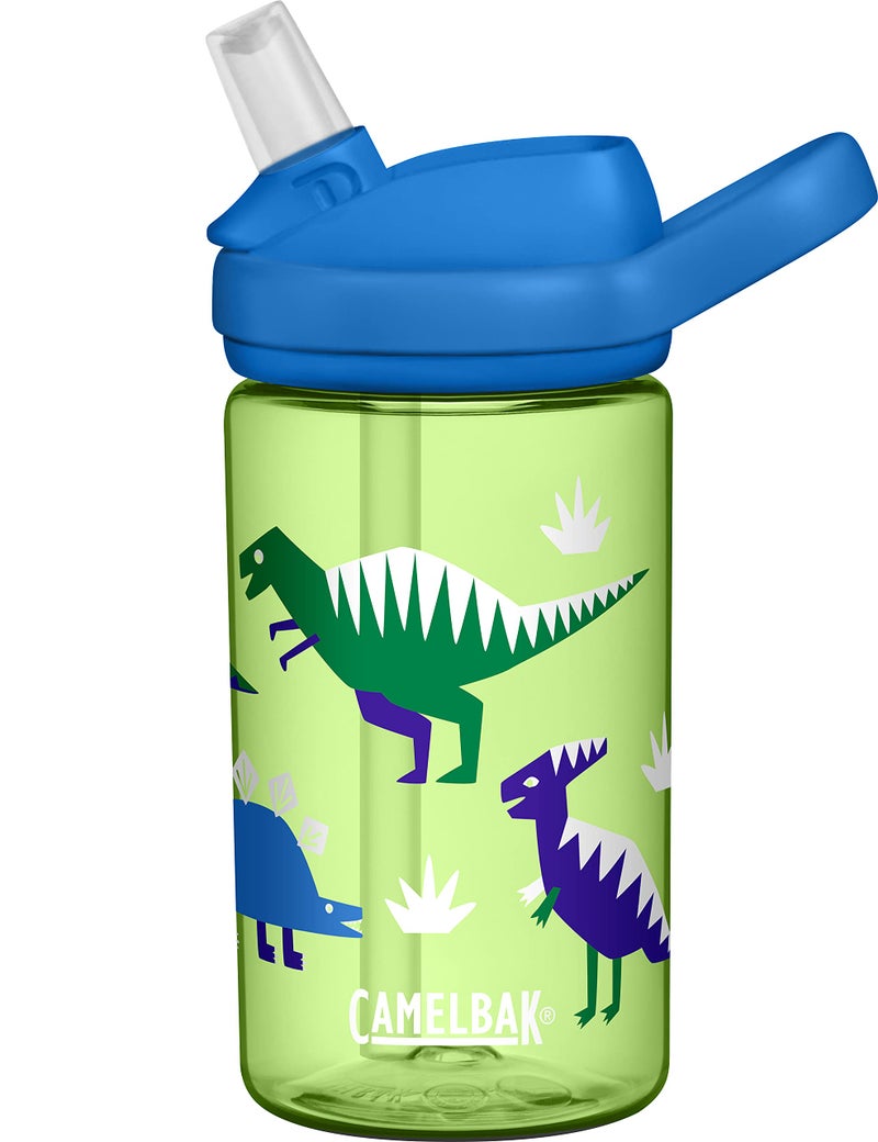 CamelBak Eddy+ Kids Bite Valve Straw Tritan Renew Water Bottle Green, 14oz - Image 1