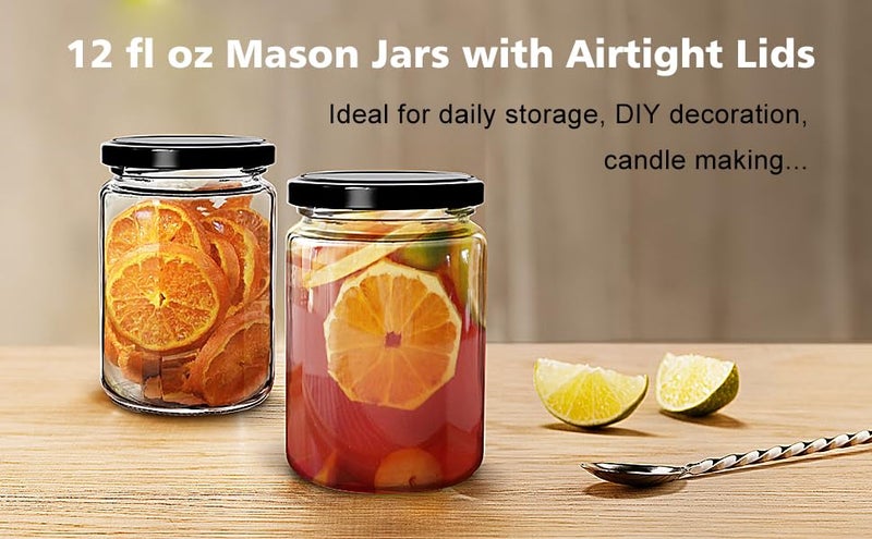 ARUZEN Glass Small Containers Masala And Spices Storage Jars For Kitchen, Refrigerator | Round Shape Glass Bottle For Kitchen Storage | Airtight Dry Fruits Container- 200 Ml Set Of (24) - Image 2