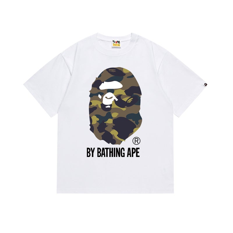 بايب تي شيرت رياضي قصير الأكمام مموه مشترك بين BAPE وميامي الدولي للجنسين - موضة الشارع العصرية - Image 1