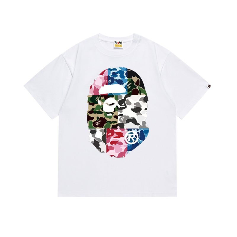 بايب تي شيرت رياضي قصير الأكمام مموه مشترك بين BAPE وميامي الدولي للجنسين - موضة الشارع العصرية - Image 3