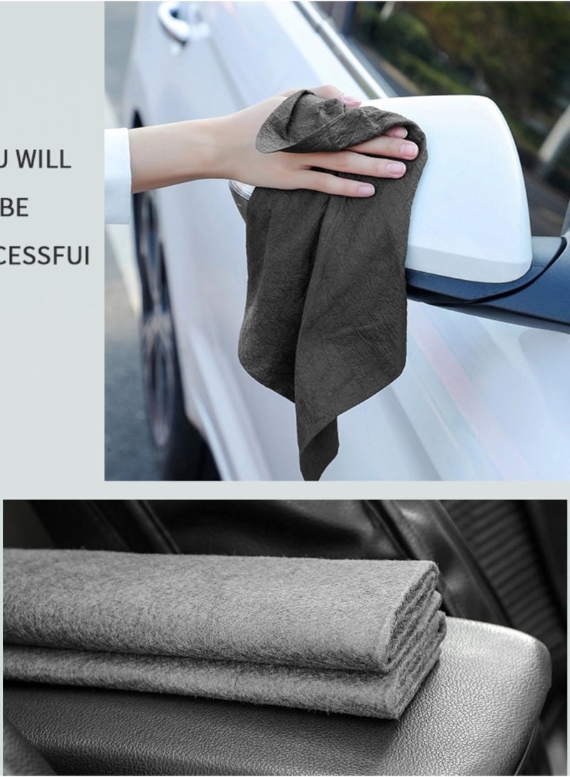 4 قطع من أقمشة التنظيف، أقمشة سحرية، لا تترك بقع ماء، يمكن استخدامها لتنظيف الأكواب والزجاج والسيارات، إلخ، بحجم 30*40 سم - Image 2