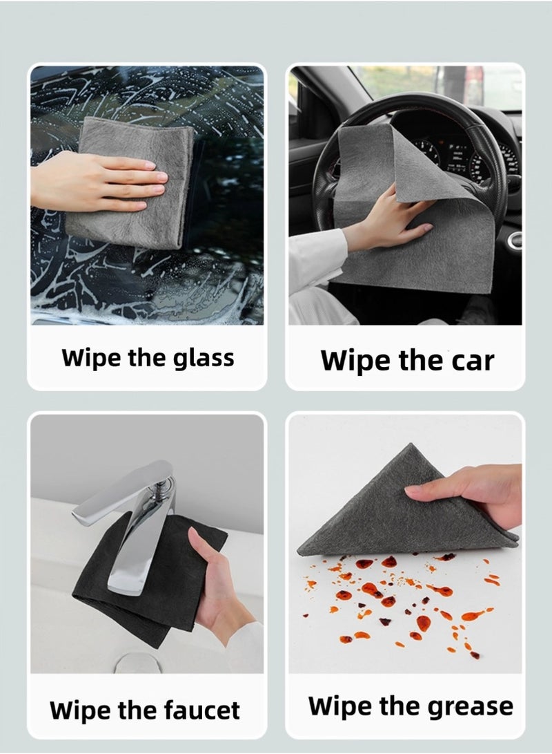 4 قطع من أقمشة التنظيف، أقمشة سحرية، لا تترك بقع ماء، يمكن استخدامها لتنظيف الأكواب والزجاج والسيارات، إلخ، بحجم 30*40 سم - Image 3