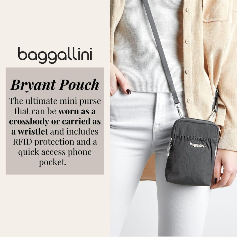Baggallini Bryant Smartphone Pouch and-Purse - Lightweight, Water Resistant-Travel-Bag with RFID Protection, Adjusts to Become-Belt-Bag or -Fanny Pack Black - Image 2