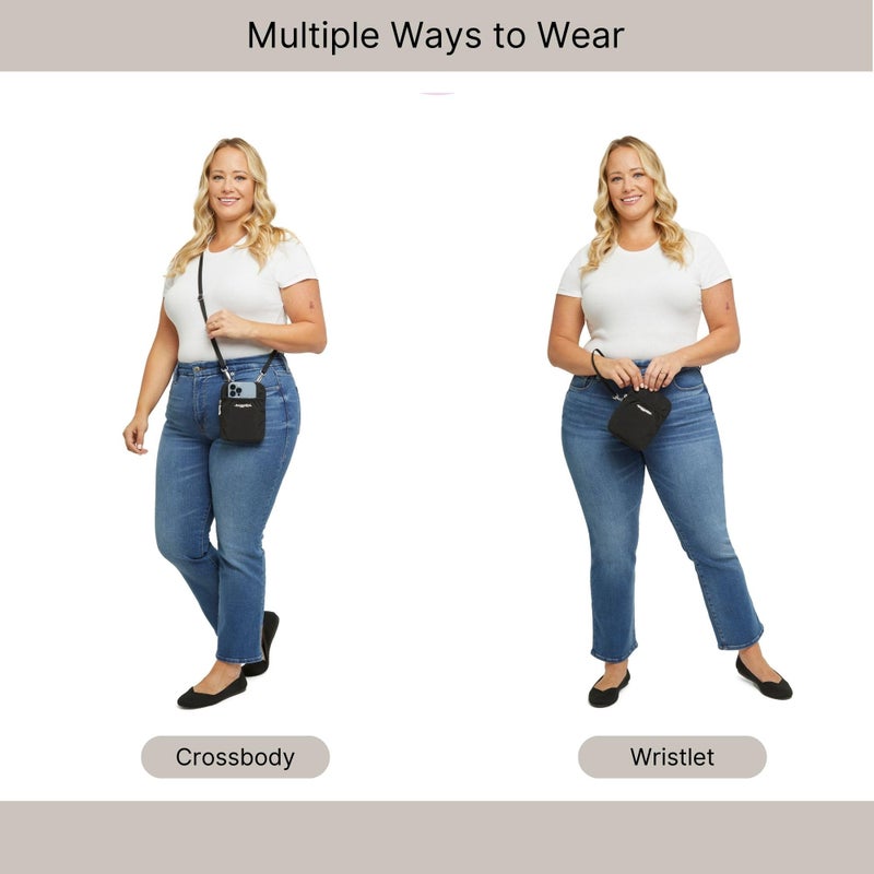 Baggallini Bryant Smartphone Pouch and-Purse - Lightweight, Water Resistant-Travel-Bag with RFID Protection, Adjusts to Become-Belt-Bag or -Fanny Pack Black - Image 5