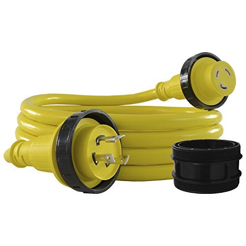 Conntek 17105-025RE Marine Shore Power 30 Amp Cordset with Light Indicator (Yellow, 25-Feet) - Image 1