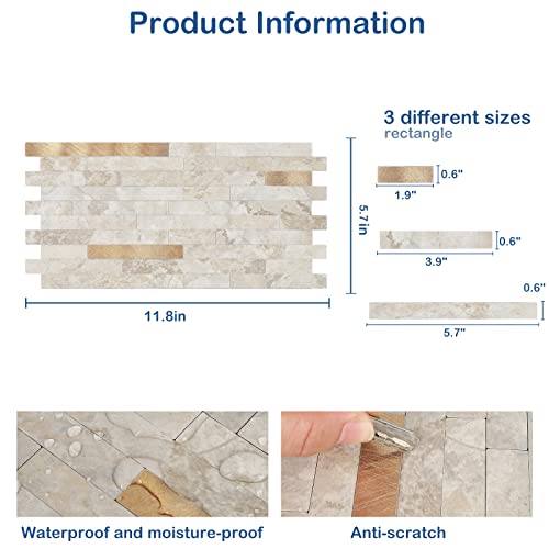 Midcard 20 Sheets Peel and Stick Backsplash PVC Wall Tile,for Kitchen Backsplash - Image 3