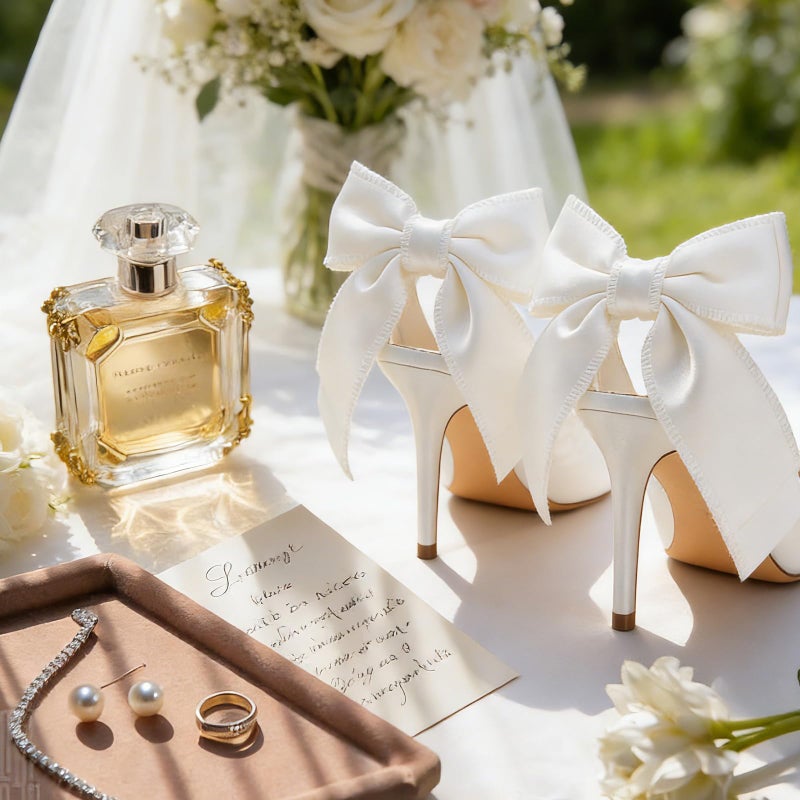 Mattiventon White Wedding Shoes for Bride Slingback Heels with Bow Tie Closed Pointed Toe Stiletto Heels Satin Prom Party Dress Pumps - Image 3