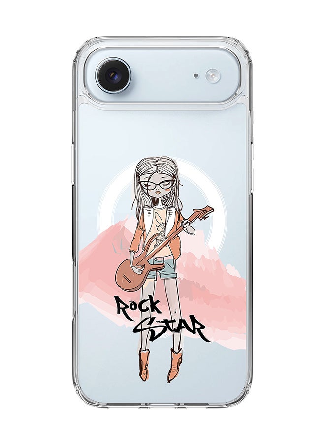 Stylizedd Classic Clear MagSafe Case for iPhone 17 Air , Hybrid Soft Case Flexible Edges Anti Drop TPU PC Gel Thin Transparent Cover [ Designed for iPhone 17 Air ] - Rockstar Girl