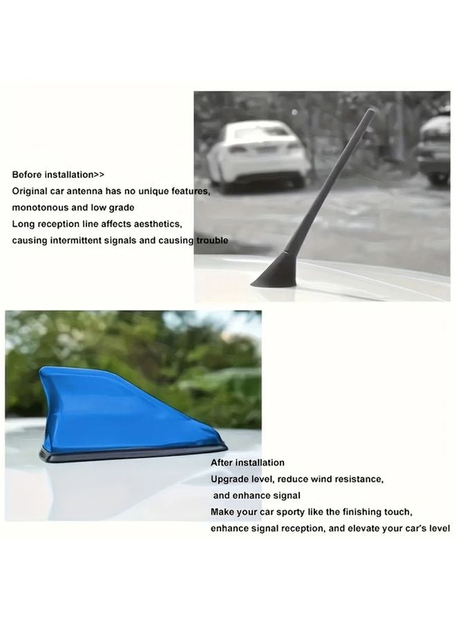 غطاء هوائي لسيارة عالمي على شكل زعنفة سمك القرش، بلون الإلكتروم، سهل التركيب، قطعة واحدة - Image 3