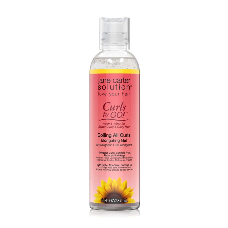 JANE CARTER SOLUTION Curls to Go Coiling all Curls Elongating Gel (8oz) - Moisturizing, Reduce Frizz