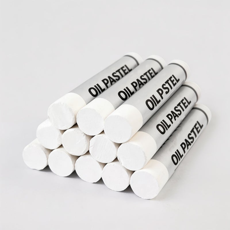 12pcs White Oil Pastel Sticks Refill Soft Waterproof Heavy Color Boxed Set For Artistic Painting - Image 2