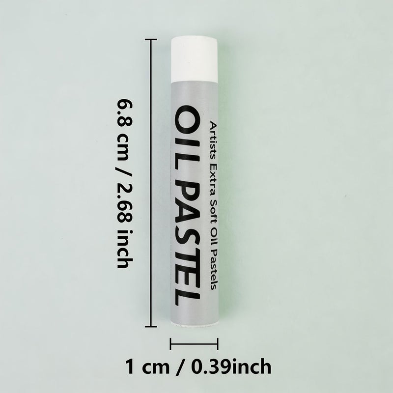 12pcs White Oil Pastel Sticks Refill Soft Waterproof Heavy Color Boxed Set For Artistic Painting - Image 1