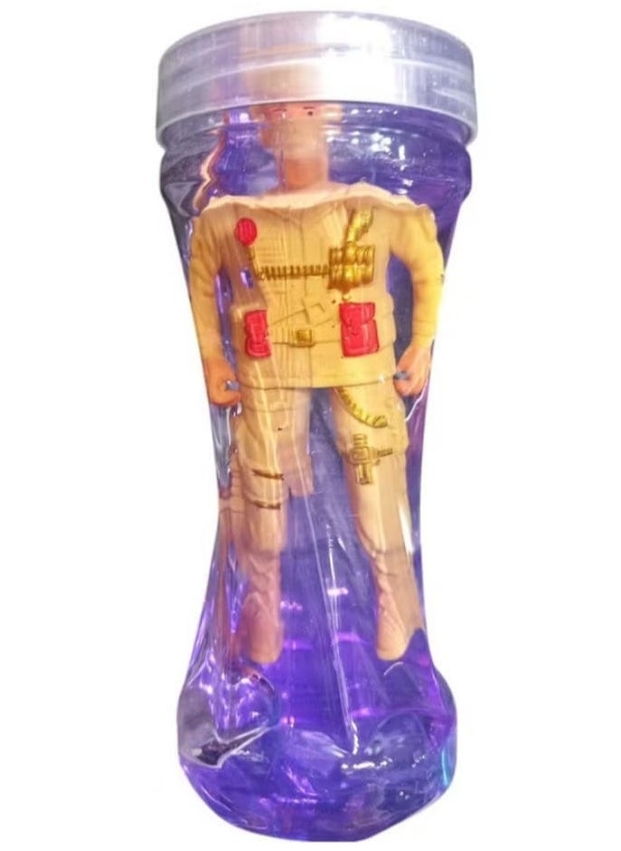 Crystal Slime Bottle with Superhero Figure (Purple) 