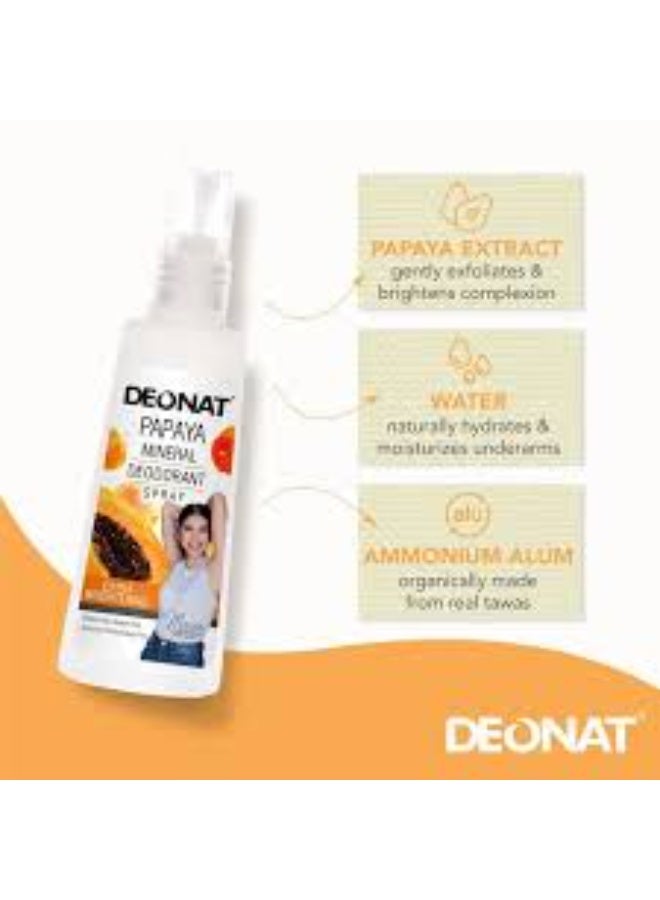Deonat Papaya Mineral Deodorant Spray 100ml - Image 3