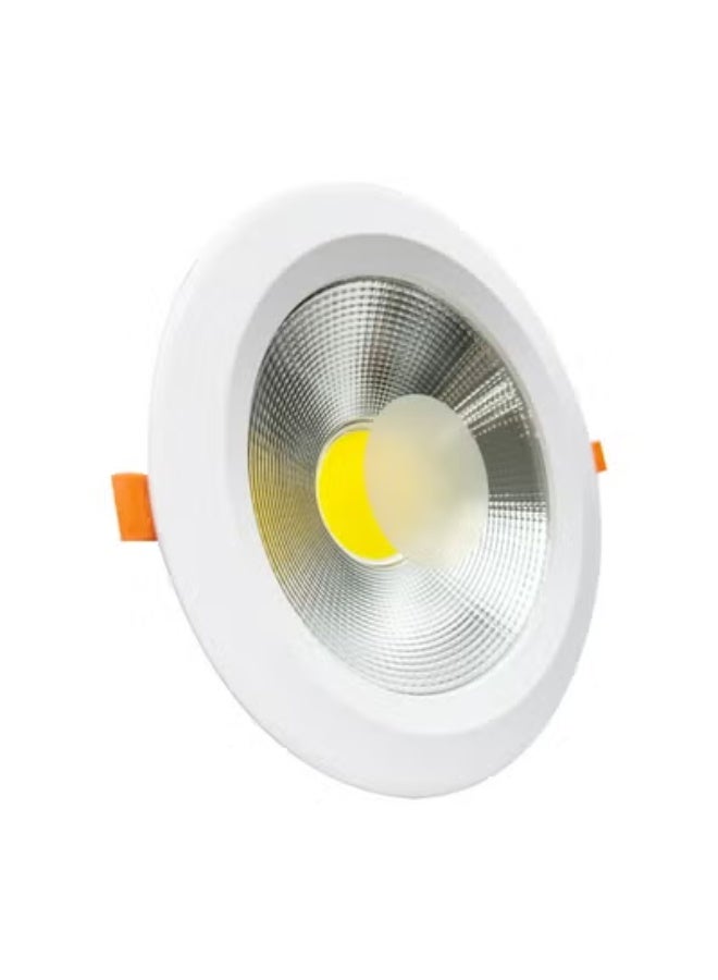 LED Downlight 50W Recessed Ceiling Light, 3000K Warm White, White Aluminum Housing, 220×60mm, Energy Efficient - Image 1