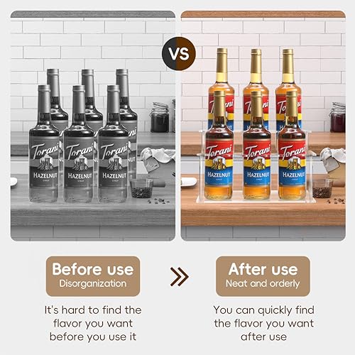 Baosia Acrylic Coffee Syrup Rack (6 Bottle Capacity),Syrup Bottle Holder Stand for Coffee Bar,Kitchen.Small Wine Rack for Bar,Family,Storage for Syrup,Wine,Condiments(Transparent) - Image 3