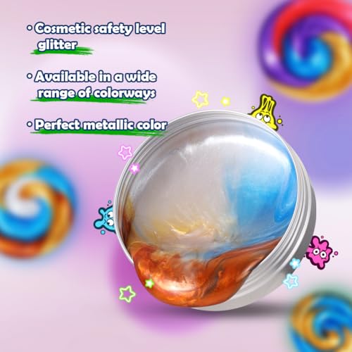 WATERELF Play Putty Slime for Kids Fidget Sensory Artistic Therapy Putty Toys for Boys Girls Adults Stress Relief NonSticky GoldBlueOrangeWhite - Image 5
