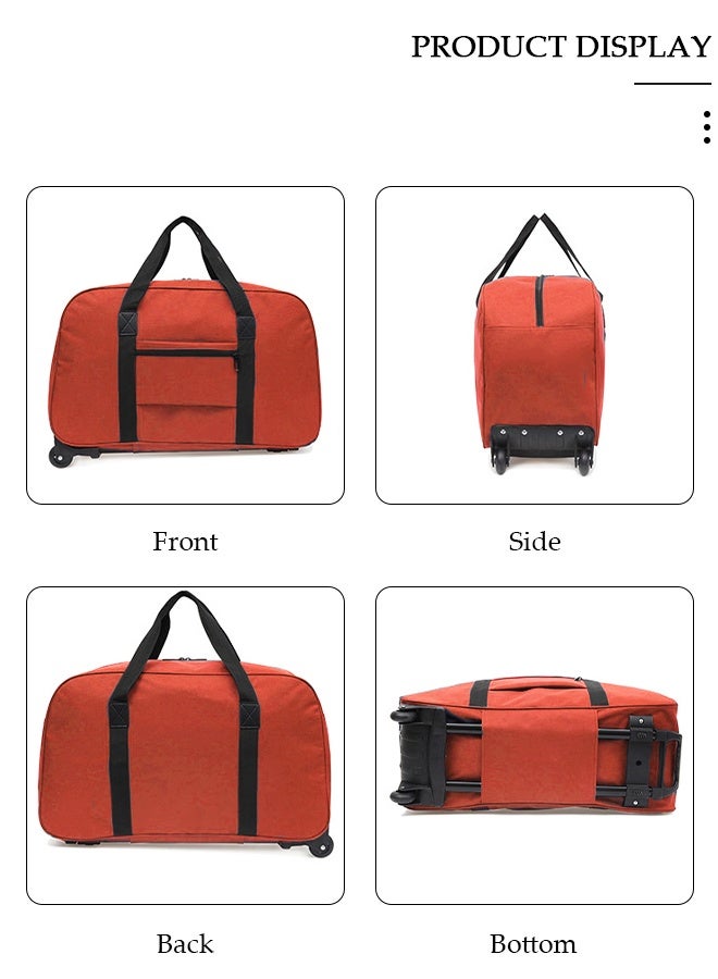 DUNISO Foldable Rolling Duffle Bag with 2 Wheels,Carry On Luggage with Handle,Light Weight Travel Duffel bag with Large Loading Capacity,Expandable Weekend Travel Bag for Women and Men Travel Camping Sports - Image 4