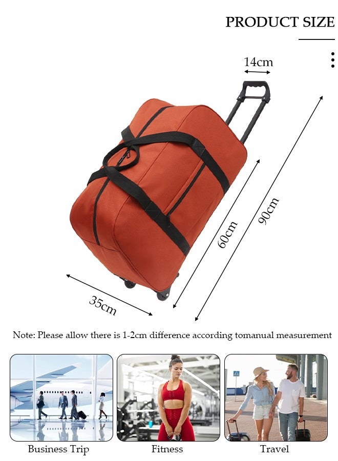 DUNISO Foldable Rolling Duffle Bag with 2 Wheels,Carry On Luggage with Handle,Light Weight Travel Duffel bag with Large Loading Capacity,Expandable Weekend Travel Bag for Women and Men Travel Camping Sports - Image 3