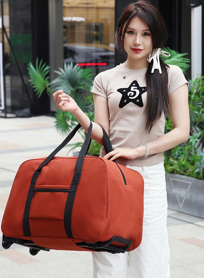 DUNISO Foldable Rolling Duffle Bag with 2 Wheels,Carry On Luggage with Handle,Light Weight Travel Duffel bag with Large Loading Capacity,Expandable Weekend Travel Bag for Women and Men Travel Camping Sports - Image 2