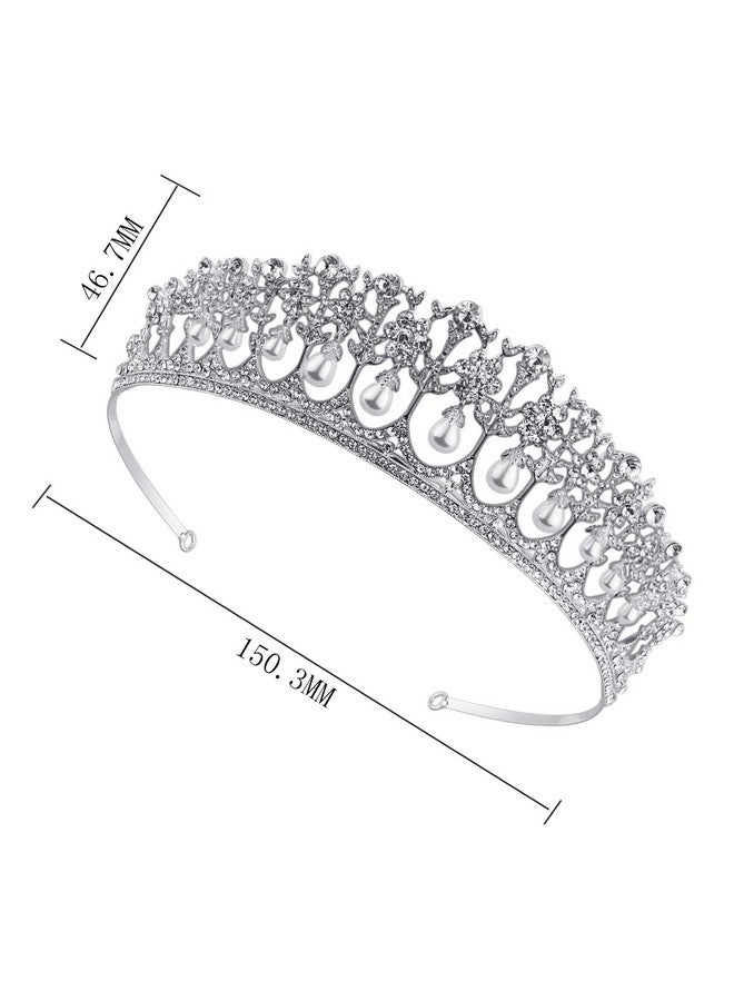 Vijiv Royal Crystal Tiara Wedding Crown Headband Princess Headpieces Bridal Hair Accessories Party Supplies Silver - Image 4