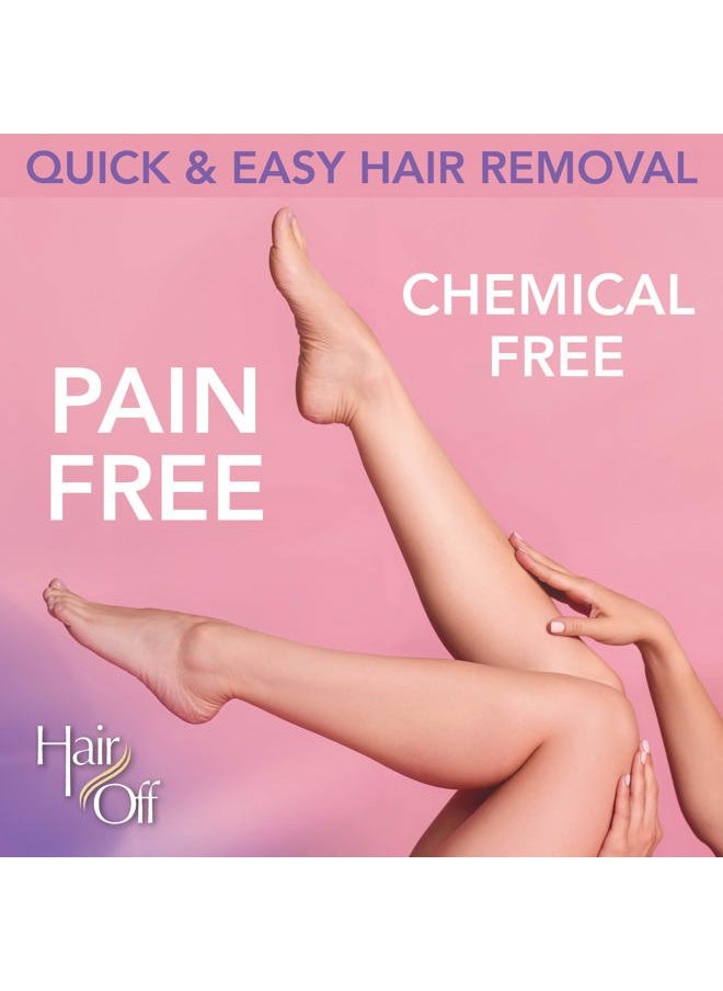 Hair off - Hair Remover Mitten - All-Natural, Painless & Chemical Free - Full Body Hair Removal - Slows & Lessens Regrowth - Exfoliates Skin (3 Mittens Per Box) - Image 1