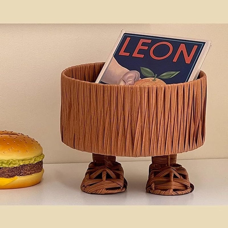 سلة يدوية كبيرة محاكاة للقدمين متعددة الأغراض لتنظيم الملابس والمناشف - Image 5