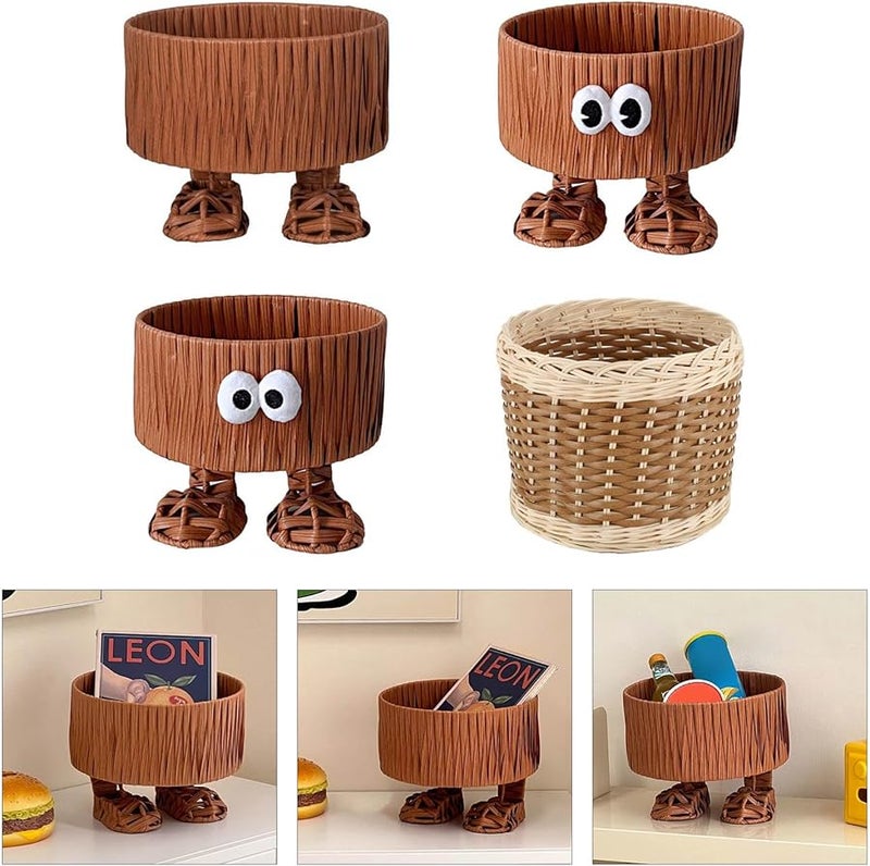 سلة يدوية كبيرة محاكاة للقدمين متعددة الأغراض لتنظيم الملابس والمناشف - Image 3