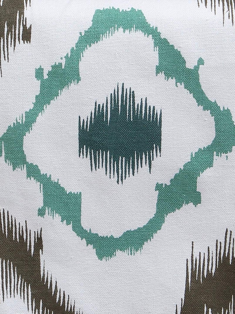 Dekor World 3 Ikat Printed Aqua Table Runner with 4 Pcs Place Mat (33x120cm/33x47cm) (Pack of 5 Pcs)-4 Seater Dinning & Center Table - Image 4