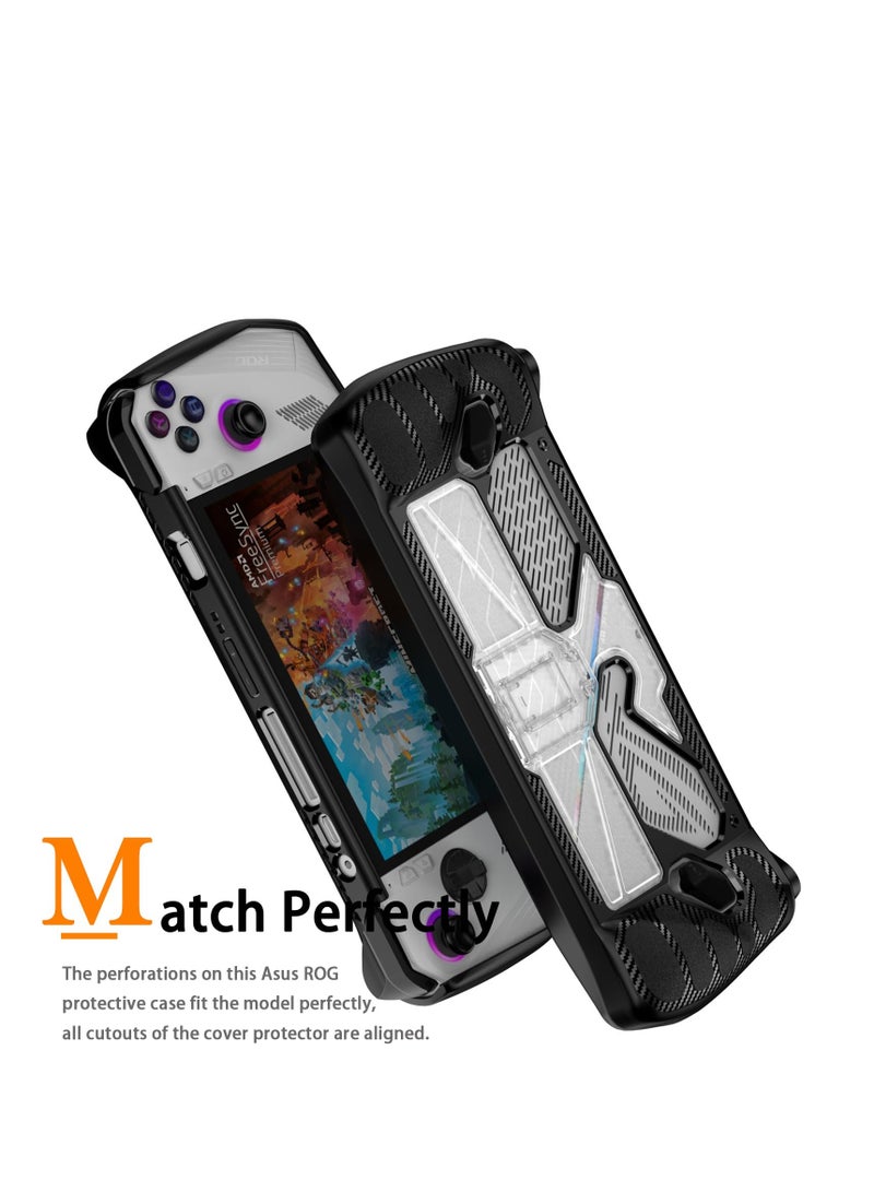 SOLARAE Compatible for ROG Ally Case, Shock-Absorption Anti-Slip&Scratch Slim Cover, with Kickstand Military Grade Protector Case, Accessories for ROG Ally Gaming Handheld (Black) - Image 3