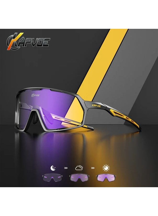 Photochromic Cycling Glasses Lightweight TR90 Frame Adjustable Nose Pads HD Lens Color 03 - Image 1