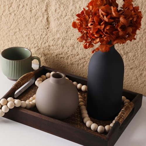 ooit Ceramic Vase Set of 3, Vases Home Decor Rustic Farmhouse Decor Pottery Vases for Bouquet Pampas Grass Dried Fresh Flowers, Living Room, Kitchen, Bedroom, Bathroom, Entryway Mantel, Decor -Multicolor - Image 4