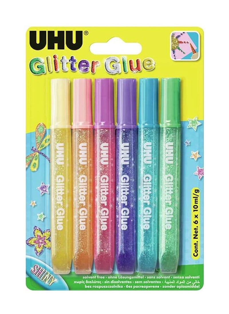 UHU 6-Piece Glitter Glue For Craft  - Image 1
