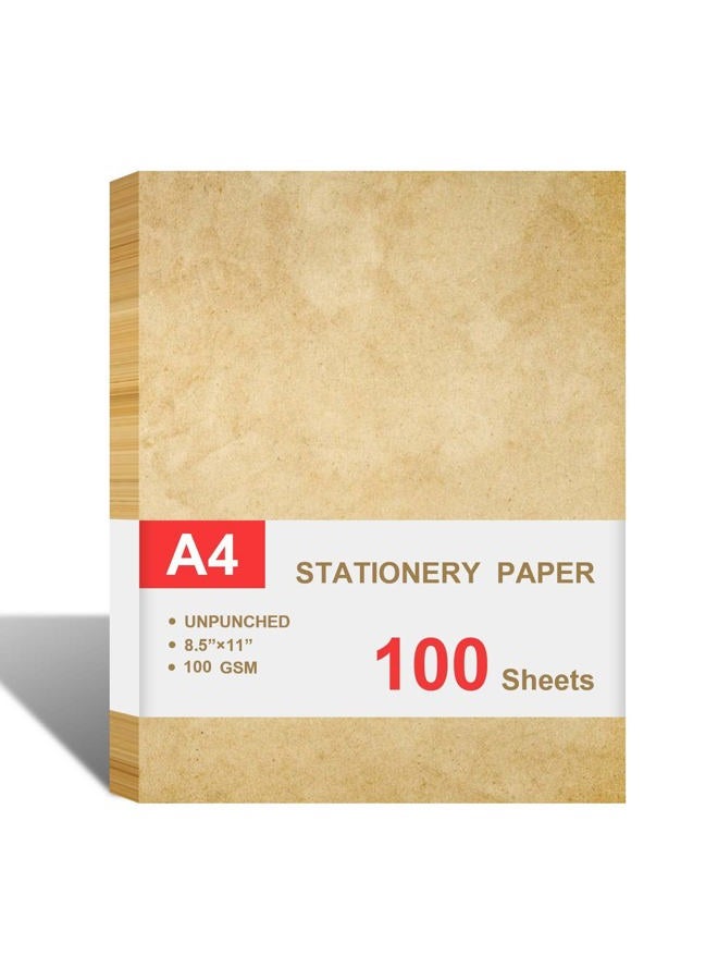 Cheericome Vintage Antique Letterhead Paper, Letter Size Stationery Writing Paper, 100 Sheets Double-Sided, 8.5" x 11" - Image 1