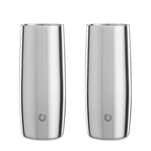 SNOWFOX Premium Vacuum Insulated Stainless Steel Cocktail Glass / Drink Tumbler, Set of 2, Drinks Stay Icy Cold, Thermal Highball Glasses, Elegant Home Entertaining, Classic Barware, 14.5 oz - Image 1