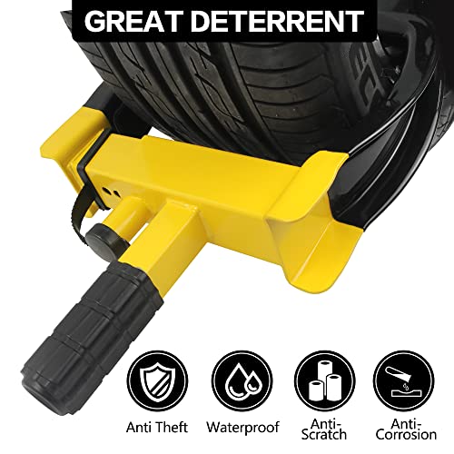 KAYCENTOP Wheel Clamp Lock Universal Security Tire Lock Anti Theft Lock Fit Most Vehicles Max 11" Tire Width and 7" Reach for Trailers SUV Boats ATV's Motorcycles Golf Cart 2 Packs 6 Keys Alike - Image 3
