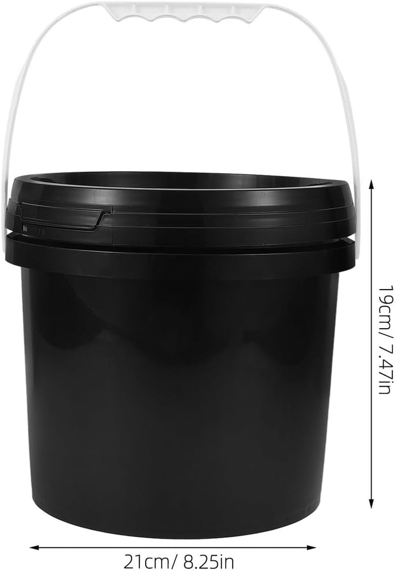 MAGICLULU Plastic Paint Storage Bucket with Lid and Handle, 4l Round Sealed Food-Grade Pp Container for Paint, Coatings, and Chemical Storage, Black - Image 2