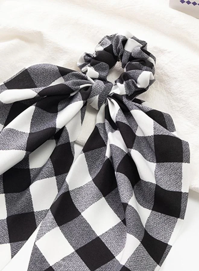 Take Two Checkered Bow Hair Tie