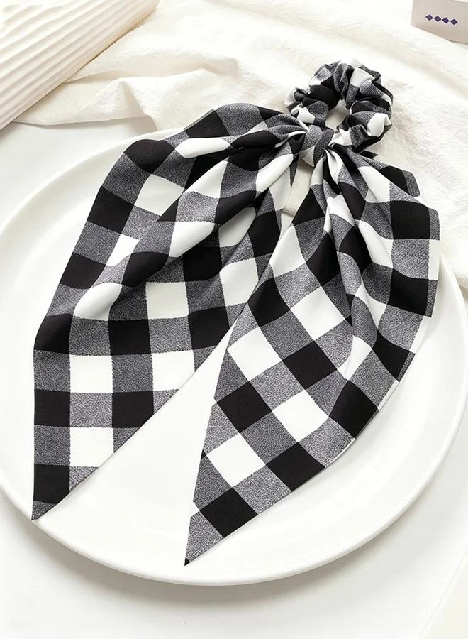 Take Two Checkered Bow Hair Tie
