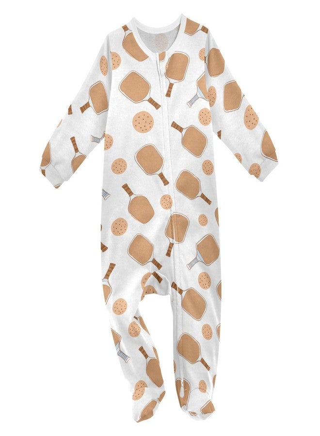 Dussdil Summer Sport Ball Pickleball Baby One-Piece Footies Newborn Rompers Pajamas Cotton Footed Pjs for Sleep Play Boys Girls 6M - Image 1