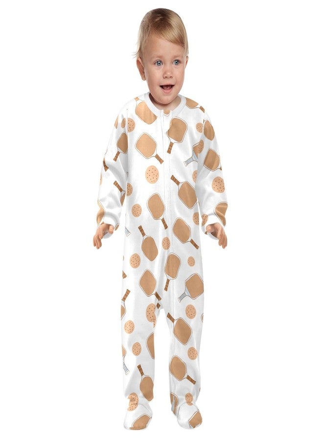 Dussdil Summer Sport Ball Pickleball Baby One-Piece Footies Newborn Rompers Pajamas Cotton Footed Pjs for Sleep Play Boys Girls 6M - Image 3