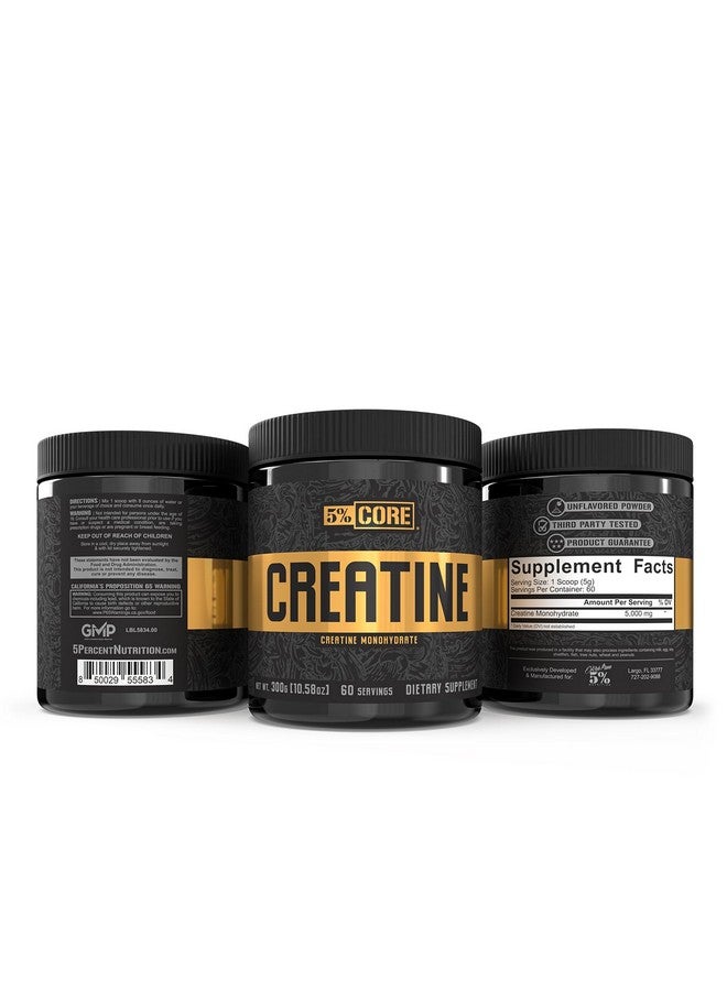 5% Nutrition Core Creatine | Micronized Creatine Monohydrate Powder | 5G, 5000mg, 60 Servings (Unflavored) - Image 2