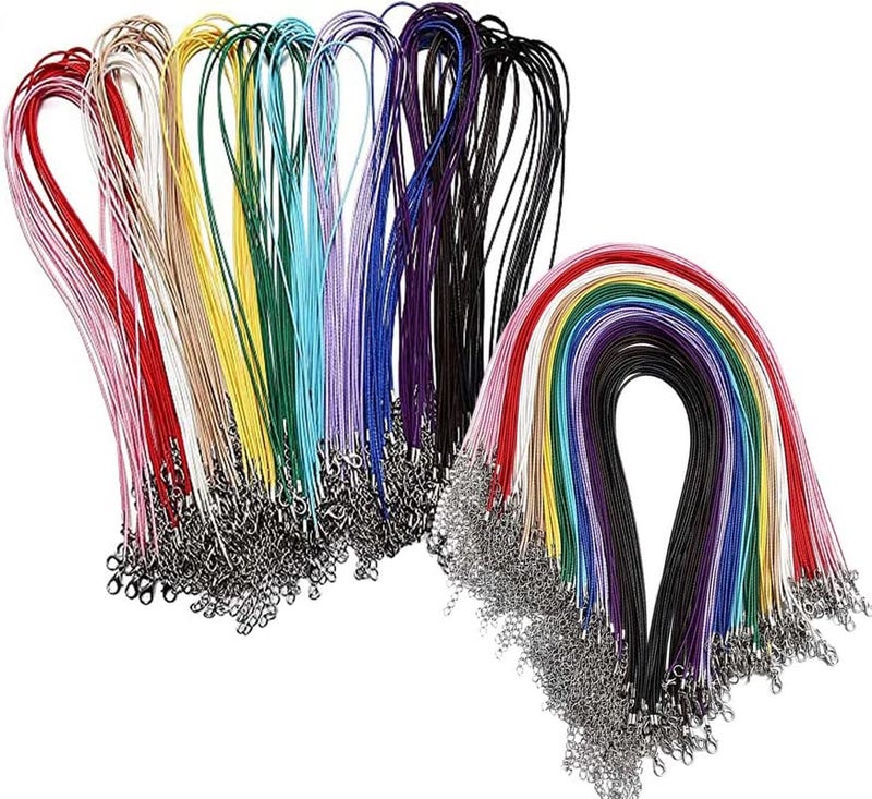 DIY Crafts 15 Pcs Total Qty, Multi Colour, Waxed Necklace Cord Bulk for Jewelry Making,Necklace Rope String with Clasp for DIY Bracelet (15 Pcs Total Qty, Multi Colour) - Image 5